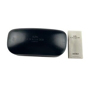 Coach Black Hard Clamshell Eyeglass Sunglasses Case‎ with Care Booklet Luxottica